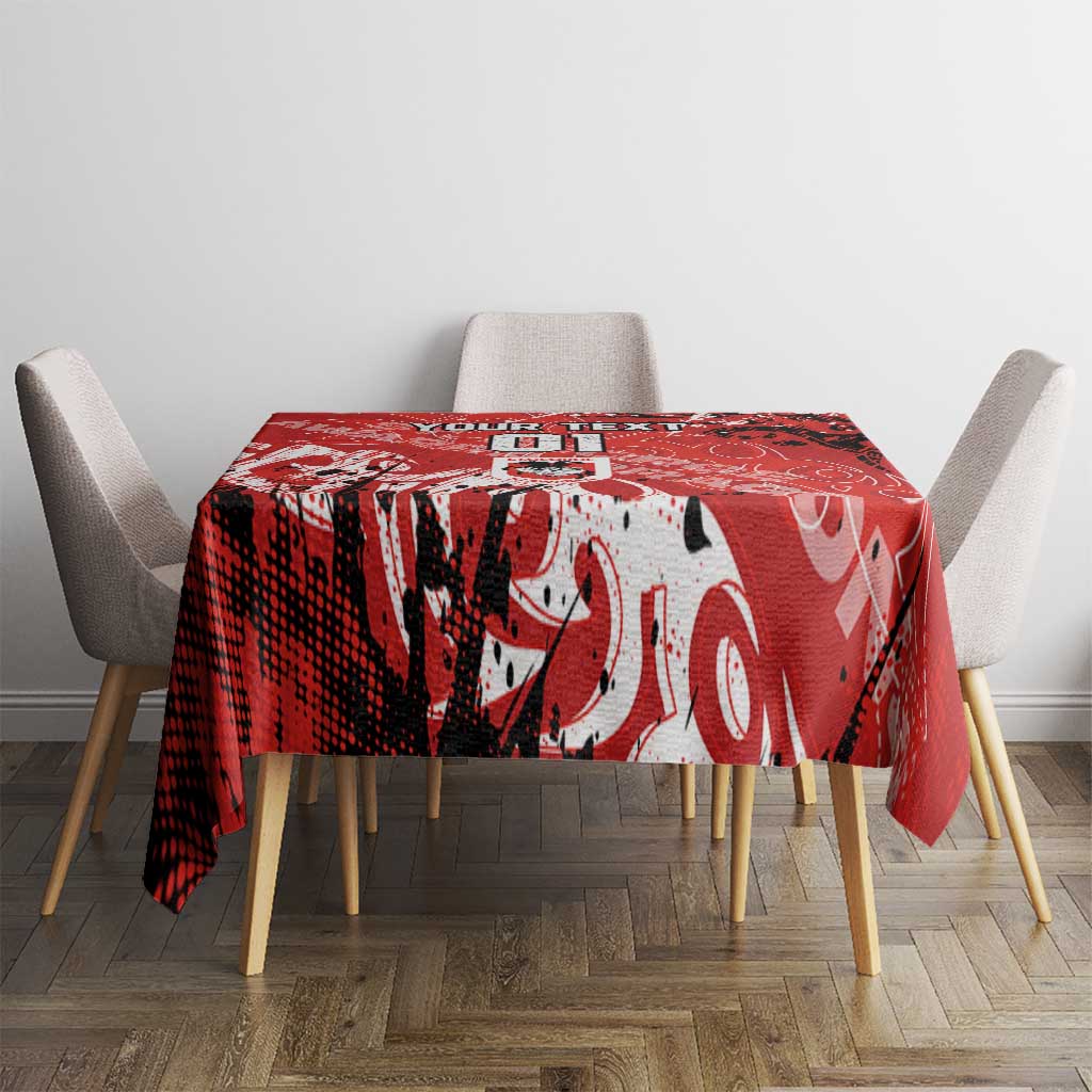 Personalized St. George Illawarra Dragons Rugby Tablecloth Urban Street Graffiti Style - Distressed Splatter Elements