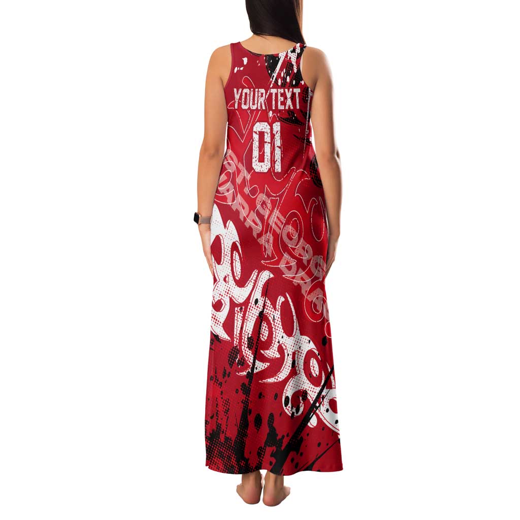 Personalized St. George Illawarra Dragons Rugby Tank Maxi Dress Urban Street Graffiti Style - Distressed Splatter Elements