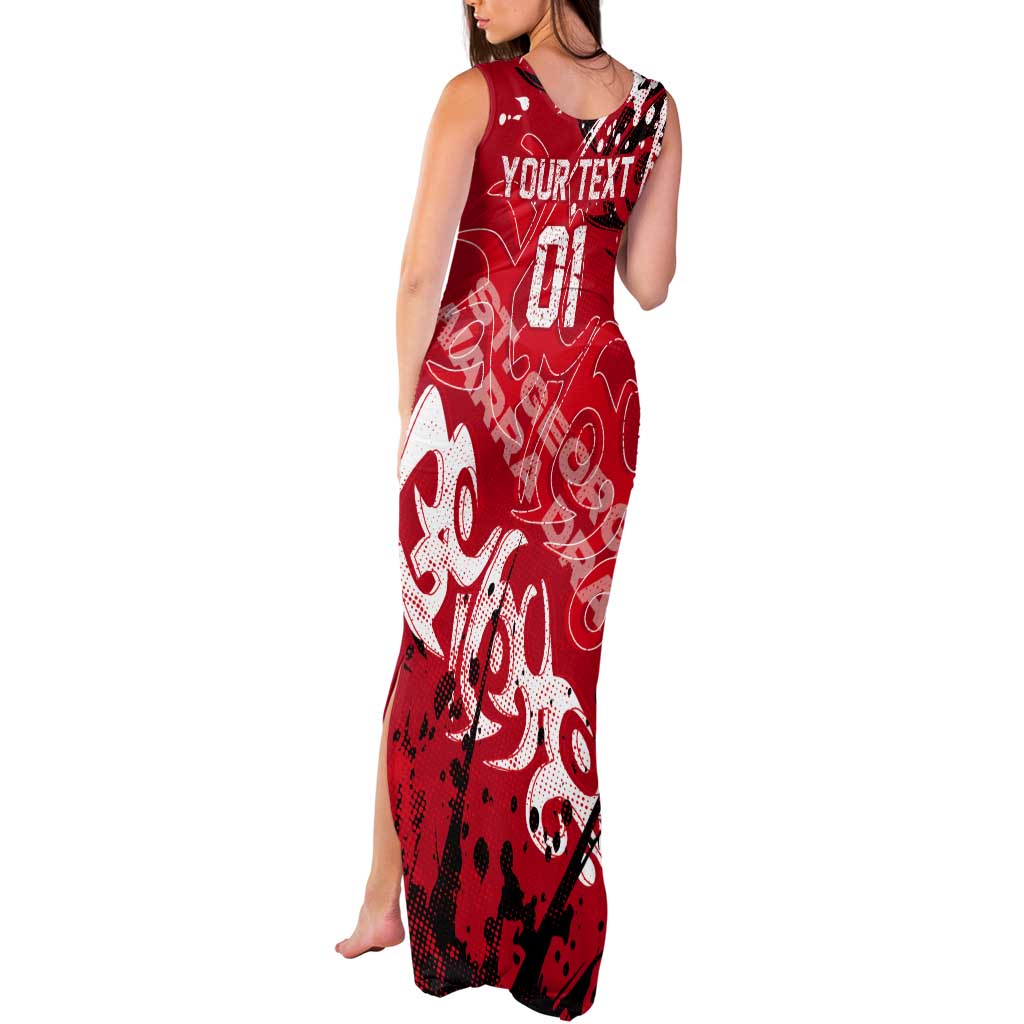 Personalized St. George Illawarra Dragons Rugby Tank Maxi Dress Urban Street Graffiti Style - Distressed Splatter Elements
