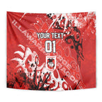 Personalized St. George Illawarra Dragons Rugby Tapestry Urban Street Graffiti Style - Distressed Splatter Elements