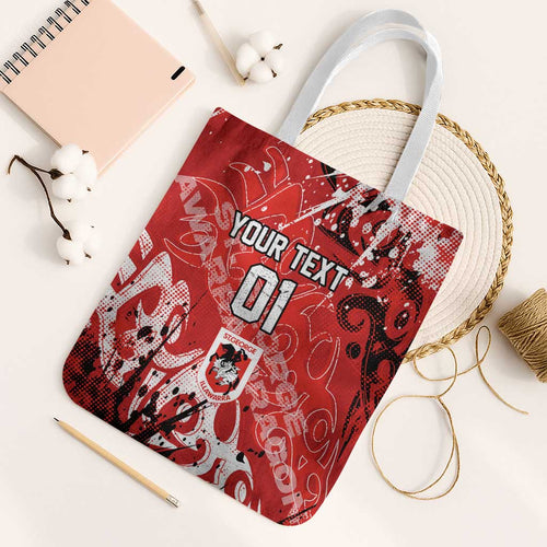 Personalized St. George Illawarra Dragons Rugby Tote Bag Urban Street Graffiti Style - Distressed Splatter Elements
