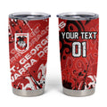 Personalized St. George Illawarra Dragons Rugby Tumbler Cup Urban Street Graffiti Style - Distressed Splatter Elements