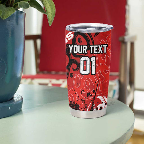 Personalized St. George Illawarra Dragons Rugby Tumbler Cup Urban Street Graffiti Style - Distressed Splatter Elements