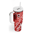 Personalized St. George Illawarra Dragons Rugby Tumbler With Handle Urban Street Graffiti Style - Distressed Splatter Elements
