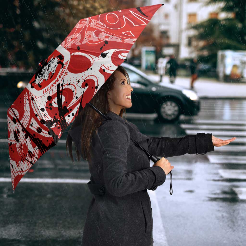 Personalized St. George Illawarra Dragons Rugby Umbrella Urban Street Graffiti Style - Distressed Splatter Elements