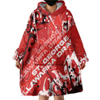 Personalized St. George Illawarra Dragons Rugby Wearable Blanket Hoodie Urban Street Graffiti Style - Distressed Splatter Elements