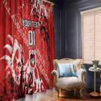 Personalized St. George Illawarra Dragons Rugby Window Curtain Urban Street Graffiti Style - Distressed Splatter Elements