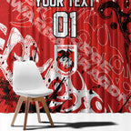 Personalized St. George Illawarra Dragons Rugby Window Curtain Urban Street Graffiti Style - Distressed Splatter Elements