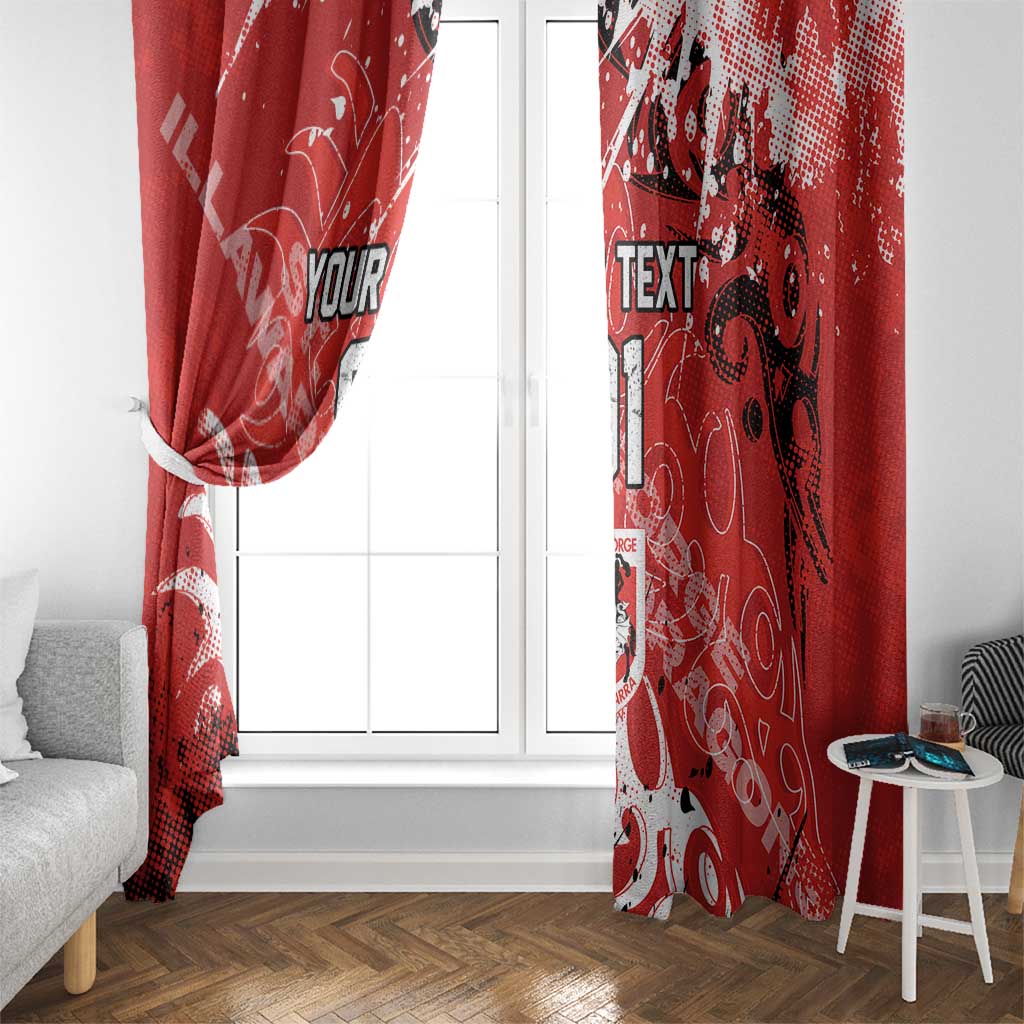 Personalized St. George Illawarra Dragons Rugby Window Curtain Urban Street Graffiti Style - Distressed Splatter Elements
