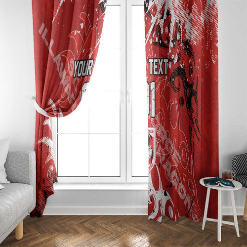 Personalized St. George Illawarra Dragons Rugby Window Curtain Urban Street Graffiti Style - Distressed Splatter Elements