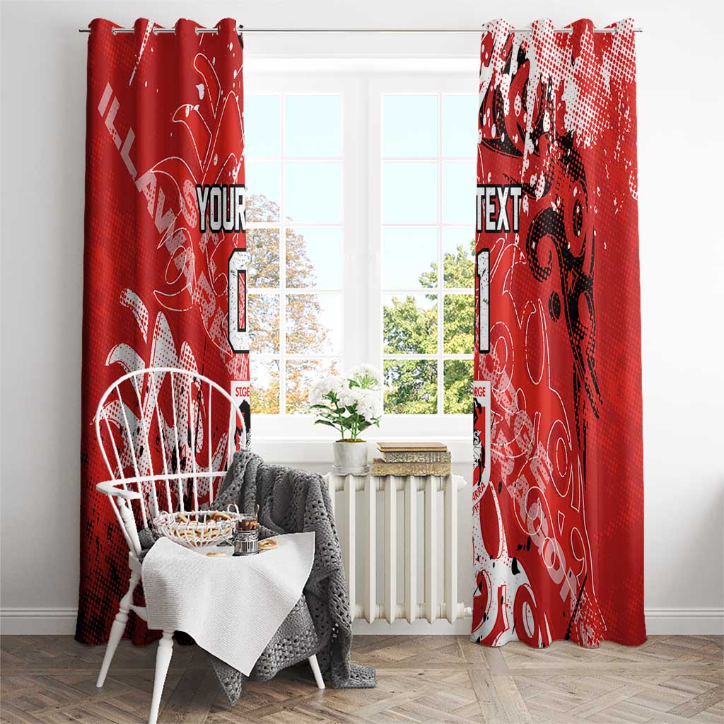 Personalized St. George Illawarra Dragons Rugby Window Curtain Urban Street Graffiti Style - Distressed Splatter Elements