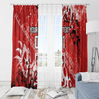 Personalized St. George Illawarra Dragons Rugby Window Curtain Urban Street Graffiti Style - Distressed Splatter Elements