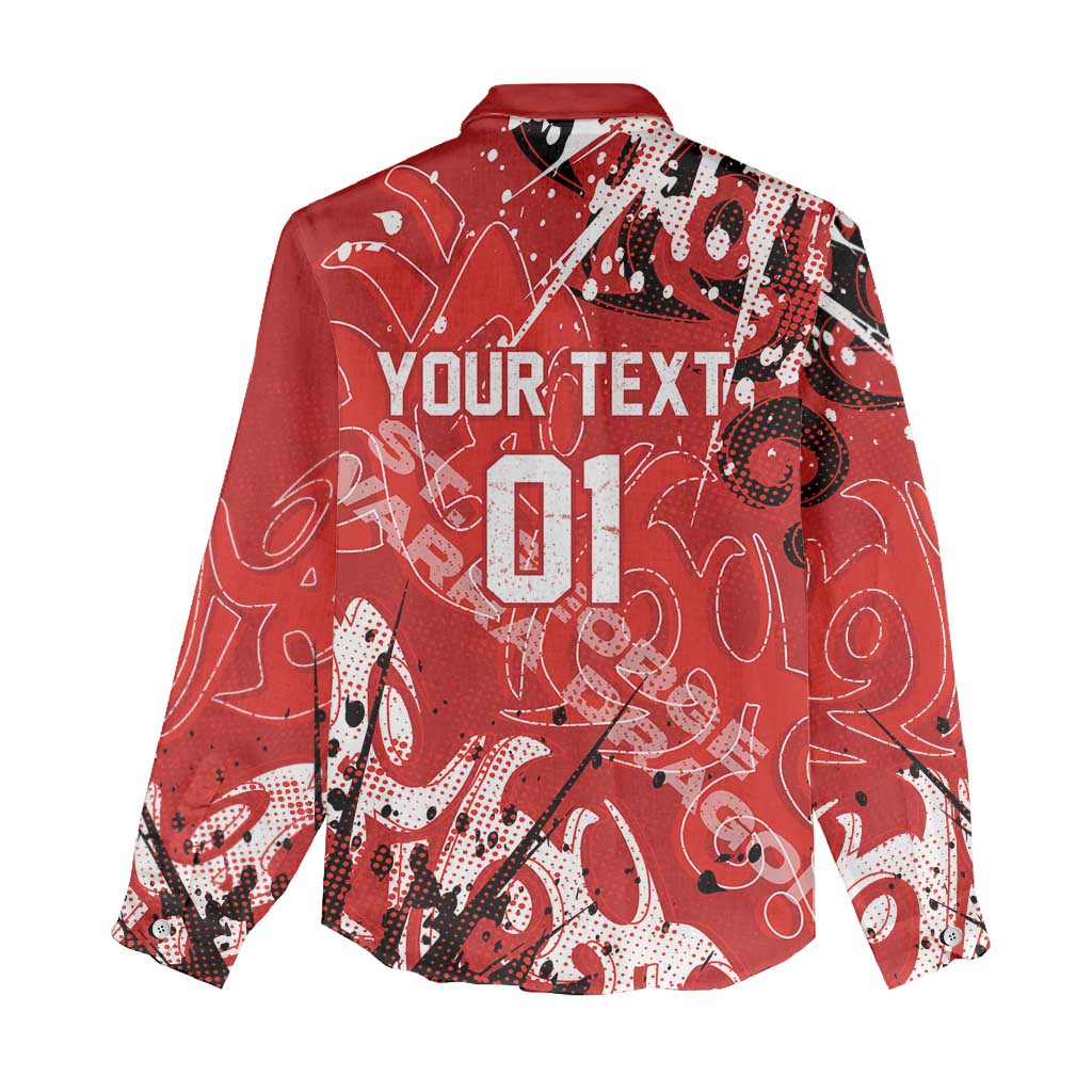 Personalized St. George Illawarra Dragons Rugby Women Casual Shirt Urban Street Graffiti Style - Distressed Splatter Elements
