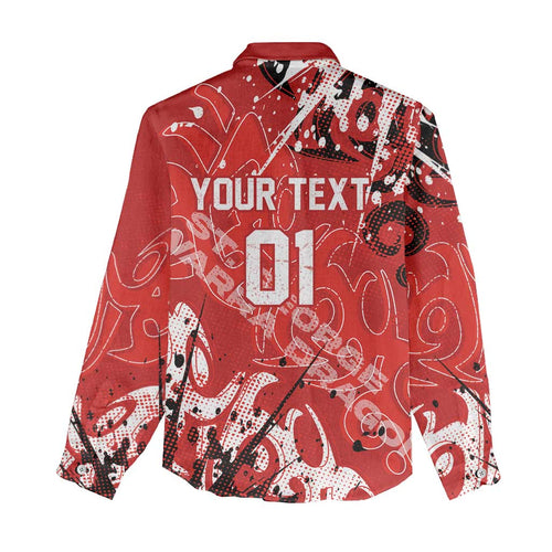 Personalized St. George Illawarra Dragons Rugby Women Casual Shirt Urban Street Graffiti Style - Distressed Splatter Elements