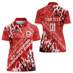 Personalized St. George Illawarra Dragons Rugby Women Polo Shirt Urban Street Graffiti Style - Distressed Splatter Elements