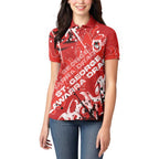 Personalized St. George Illawarra Dragons Rugby Women Polo Shirt Urban Street Graffiti Style - Distressed Splatter Elements