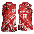 Personalized St. George Illawarra Dragons Rugby Women Sleeveless Polo Shirt Urban Street Graffiti Style - Distressed Splatter Elements