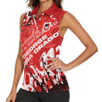 Personalized St. George Illawarra Dragons Rugby Women Sleeveless Polo Shirt Urban Street Graffiti Style - Distressed Splatter Elements