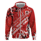 Personalized St. George Illawarra Dragons Rugby Zip Hoodie Urban Street Graffiti Style - Distressed Splatter Elements