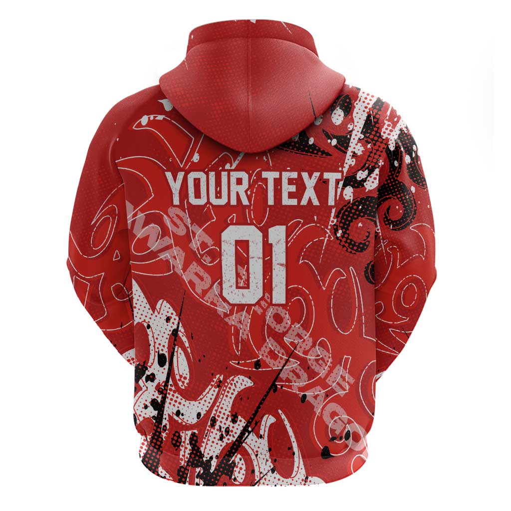 Personalized St. George Illawarra Dragons Rugby Zip Hoodie Urban Street Graffiti Style - Distressed Splatter Elements