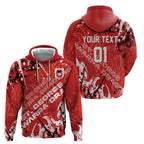Personalized St. George Illawarra Dragons Rugby Zip Hoodie Urban Street Graffiti Style - Distressed Splatter Elements