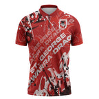 Personalized St. George Illawarra Dragons Rugby Zipper Polo Shirt Urban Street Graffiti Style - Distressed Splatter Elements