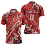 Personalized St. George Illawarra Dragons Rugby Zipper Polo Shirt Urban Street Graffiti Style - Distressed Splatter Elements