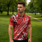 Personalized St. George Illawarra Dragons Rugby Zipper Polo Shirt Urban Street Graffiti Style - Distressed Splatter Elements