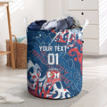 Personalized Sydney Roosters Rugby Laundry Basket Urban Street Graffiti Style - Distressed Splatter Elements
