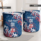 Personalized Sydney Roosters Rugby Laundry Basket Urban Street Graffiti Style - Distressed Splatter Elements