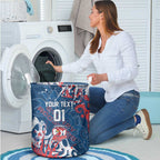 Personalized Sydney Roosters Rugby Laundry Basket Urban Street Graffiti Style - Distressed Splatter Elements