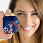 Personalized Sydney Roosters Rugby AirPods Case Urban Street Graffiti Style - Distressed Splatter Elements