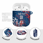 Personalized Sydney Roosters Rugby AirPods Case Urban Street Graffiti Style - Distressed Splatter Elements