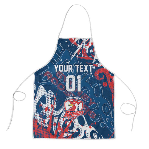 Personalized Sydney Roosters Rugby Apron Urban Street Graffiti Style - Distressed Splatter Elements