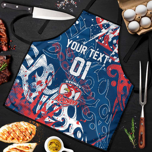 Personalized Sydney Roosters Rugby Apron Urban Street Graffiti Style - Distressed Splatter Elements