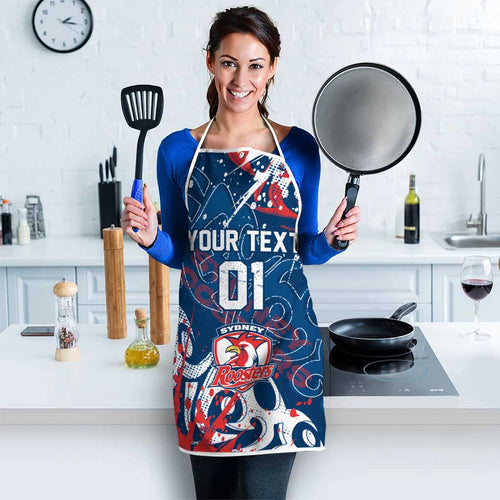 Personalized Sydney Roosters Rugby Apron Urban Street Graffiti Style - Distressed Splatter Elements