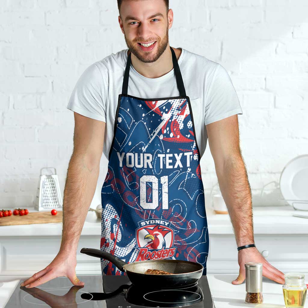 Personalized Sydney Roosters Rugby Apron Urban Street Graffiti Style - Distressed Splatter Elements