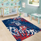 Personalized Sydney Roosters Rugby Area Rug Urban Street Graffiti Style - Distressed Splatter Elements