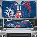 Personalized Sydney Roosters Rugby Auto Sun Shade Urban Street Graffiti Style - Distressed Splatter Elements