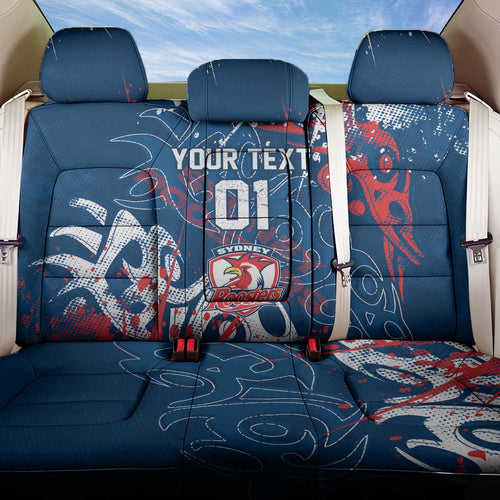Personalized Sydney Roosters Rugby Back Car Seat Cover Urban Street Graffiti Style - Distressed Splatter Elements