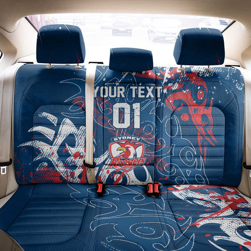 Personalized Sydney Roosters Rugby Back Car Seat Cover Urban Street Graffiti Style - Distressed Splatter Elements