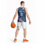 Personalized Sydney Roosters Rugby Basketball Jersey Urban Street Graffiti Style - Distressed Splatter Elements