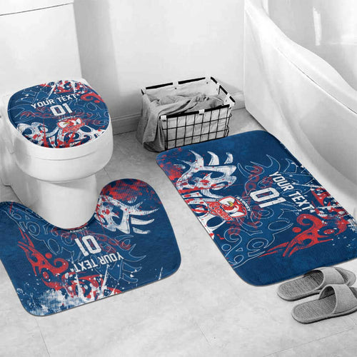 Personalized Sydney Roosters Rugby Bathroom Set Urban Street Graffiti Style - Distressed Splatter Elements