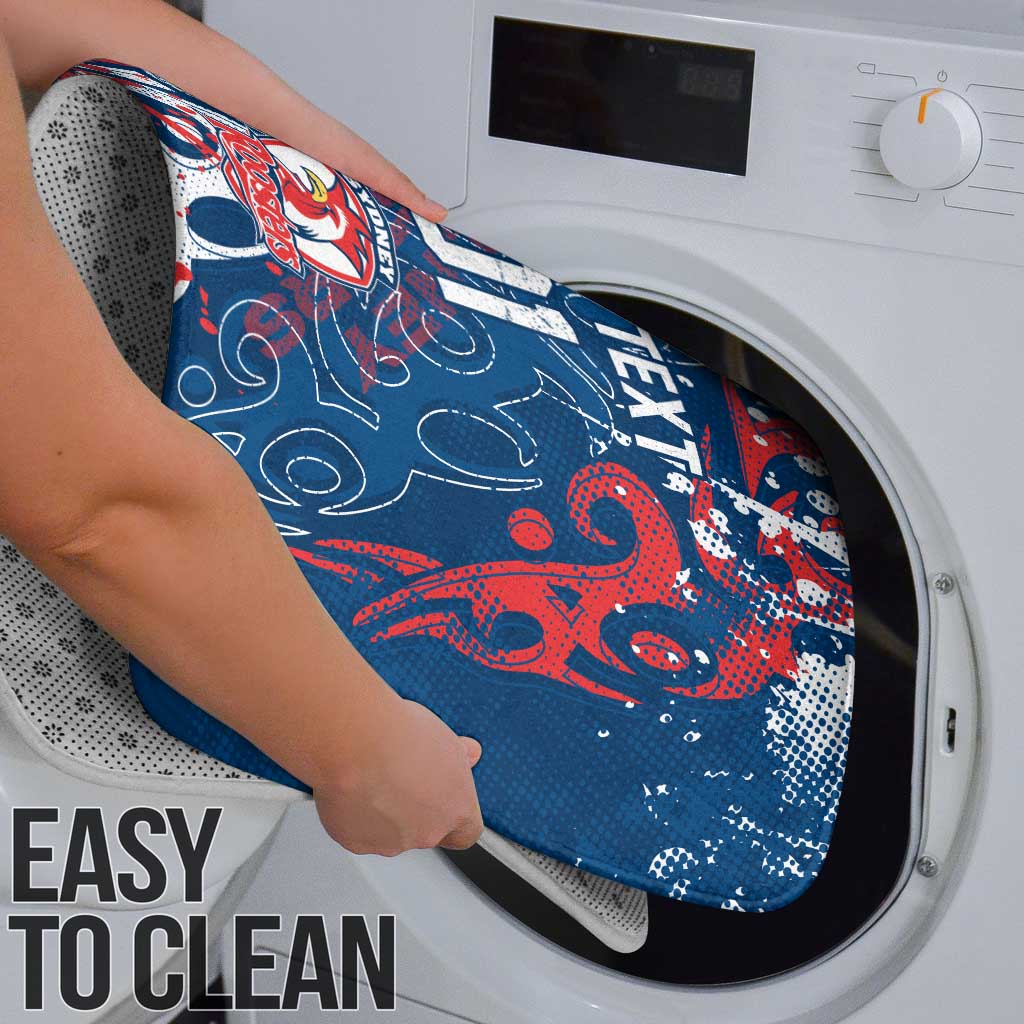 Personalized Sydney Roosters Rugby Bathroom Set Urban Street Graffiti Style - Distressed Splatter Elements