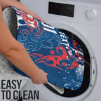 Personalized Sydney Roosters Rugby Bathroom Set Urban Street Graffiti Style - Distressed Splatter Elements