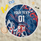 Personalized Sydney Roosters Rugby Beach Blanket Urban Street Graffiti Style - Distressed Splatter Elements
