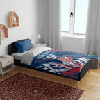 Personalized Sydney Roosters Rugby Bedding Set Urban Street Graffiti Style - Distressed Splatter Elements