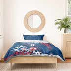 Personalized Sydney Roosters Rugby Bedding Set Urban Street Graffiti Style - Distressed Splatter Elements