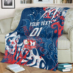 Personalized Sydney Roosters Rugby Blanket Urban Street Graffiti Style - Distressed Splatter Elements