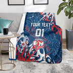 Personalized Sydney Roosters Rugby Blanket Urban Street Graffiti Style - Distressed Splatter Elements